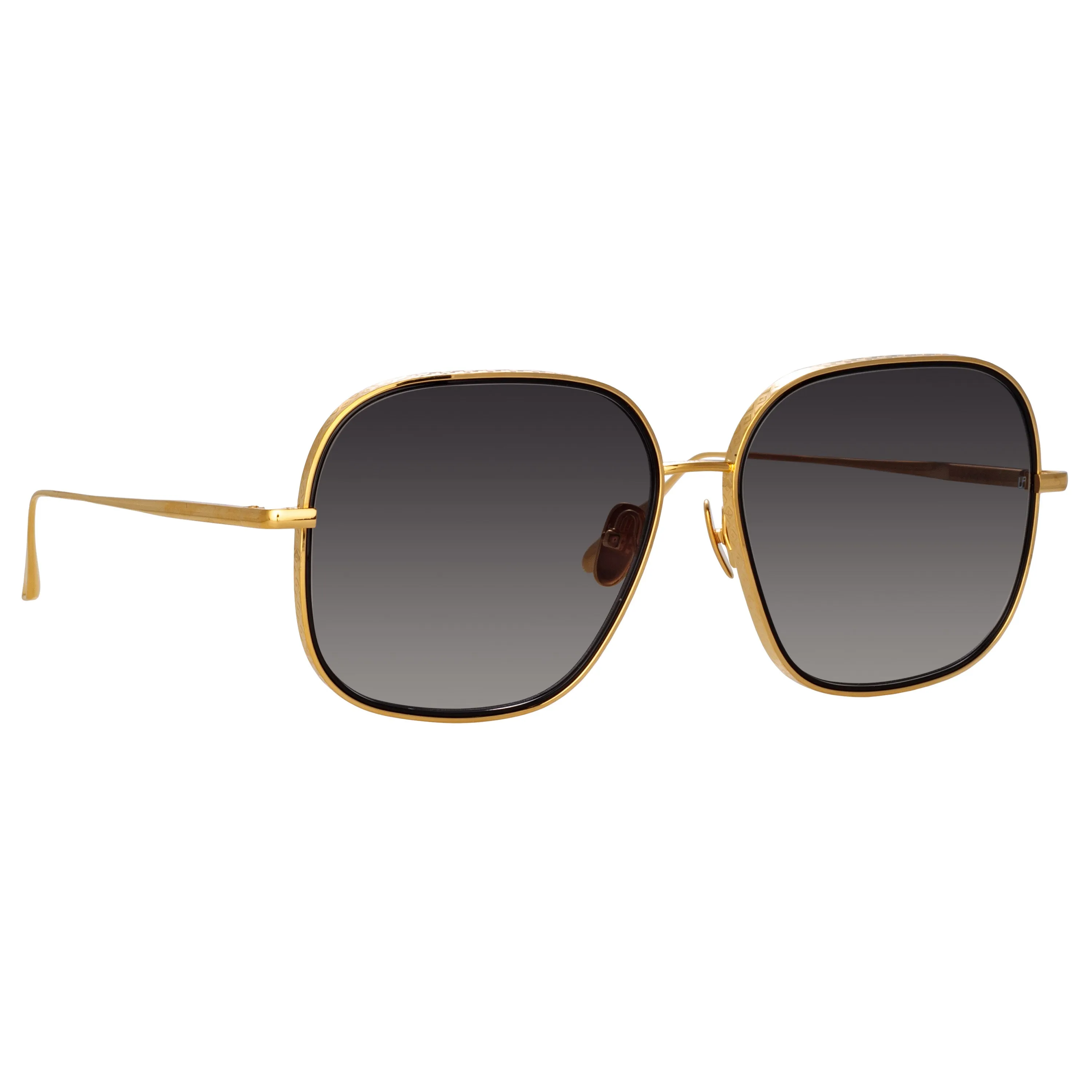 Juliana Oversized Sunglasses in Yellow Gold sold by Linda Farrow