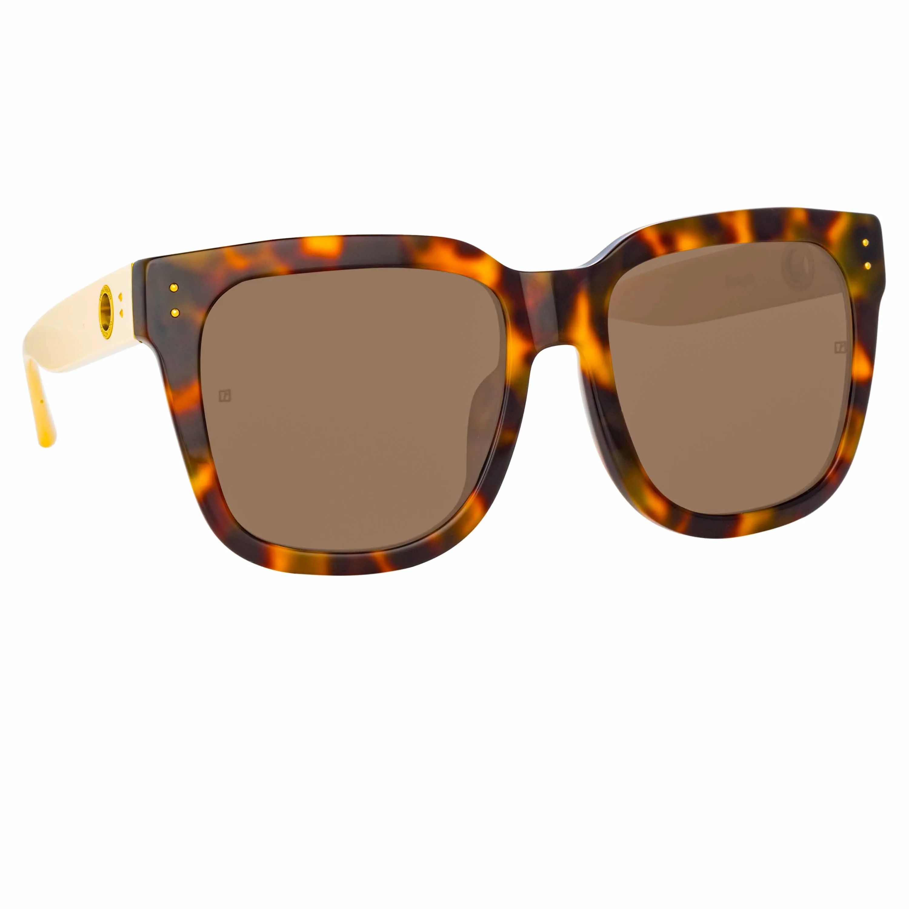 Freya Square Sunglasses in Tortoiseshell and Cream sold by Linda Farrow product image thumbnail 2