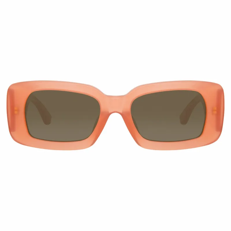 Dries Van Noten Square Sunglasses in Orange 137 C3 sold by Linda Farrow
