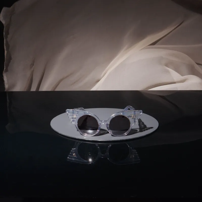 Jeremy Scott Wings Sunglasses in Clear sold by Linda Farrow