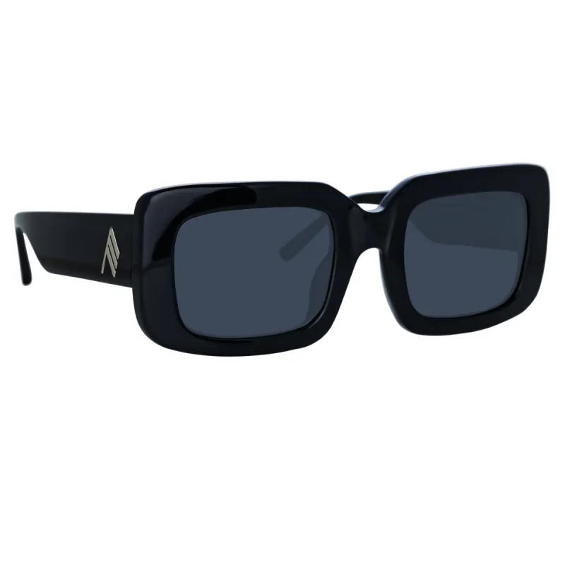 The Attico Jorja Rectangular Sunglasses in Black sold by Linda Farrow