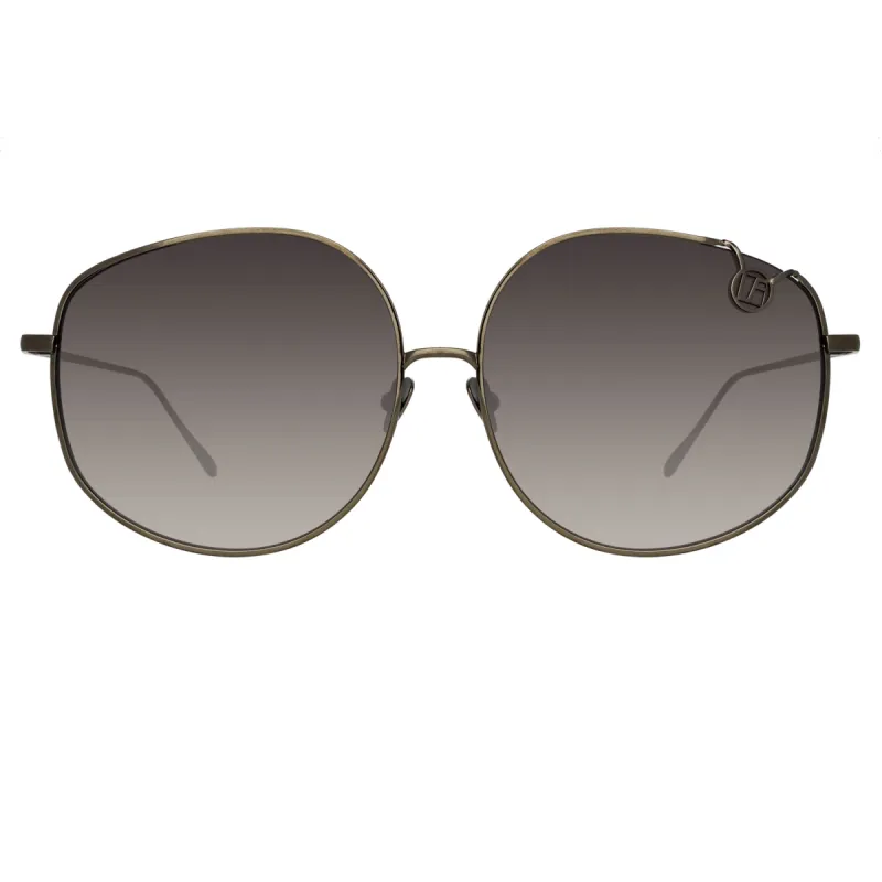 Marisa Oversized Sunglasses in Nickel sold by Linda Farrow