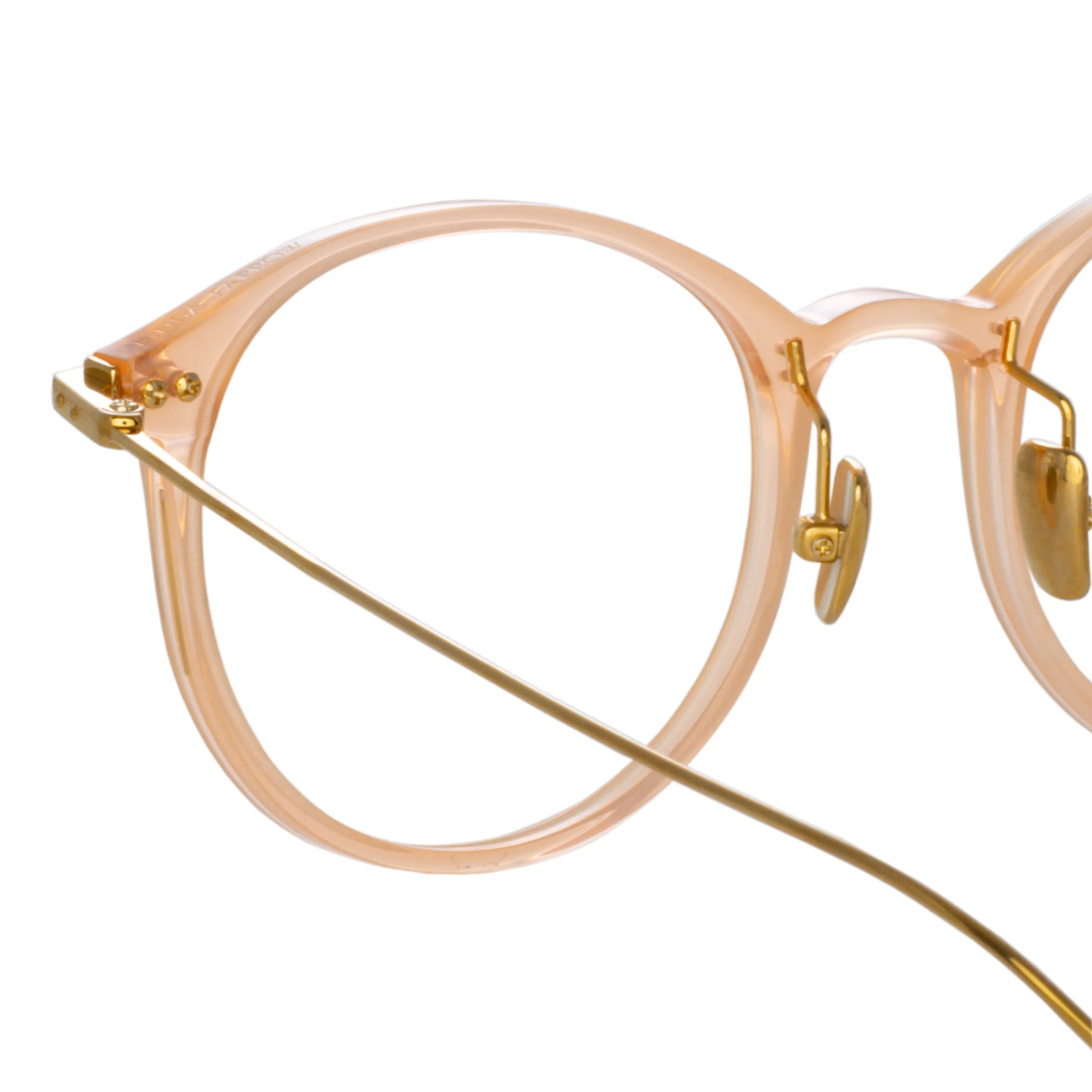 Gray Oval Optical Frame in Peach (Asian Fit) sold by Linda Farrow product image thumbnail 4