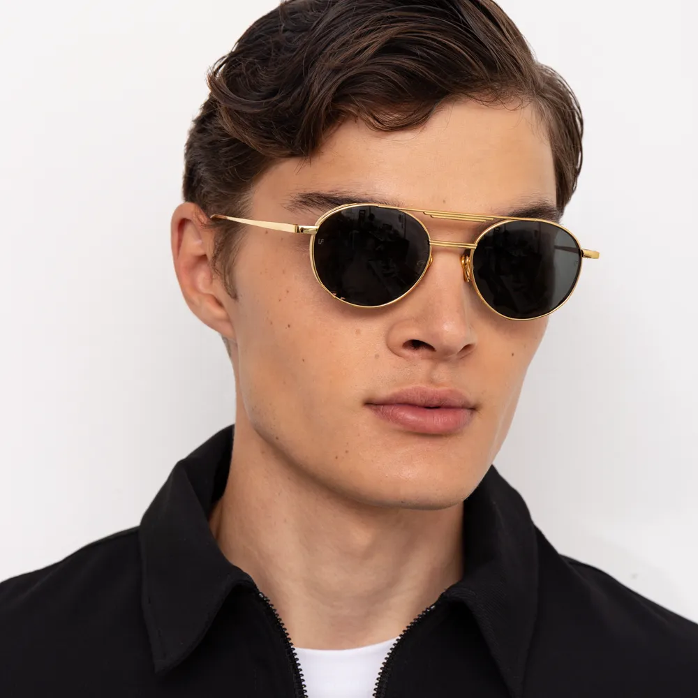 Lou Oval Sunglasses in Nickel sold by Linda Farrow product image thumbnail 2