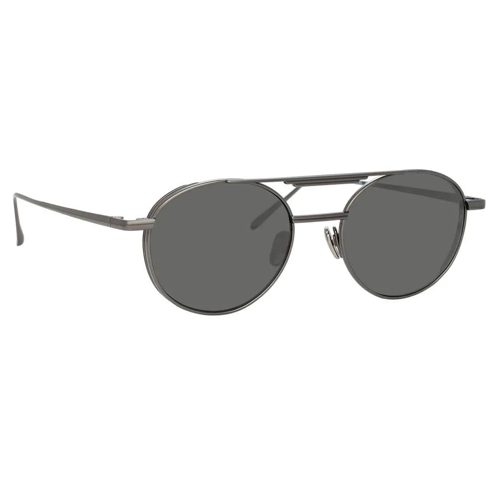Lou Oval Sunglasses in Nickel sold by Linda Farrow product image thumbnail 3