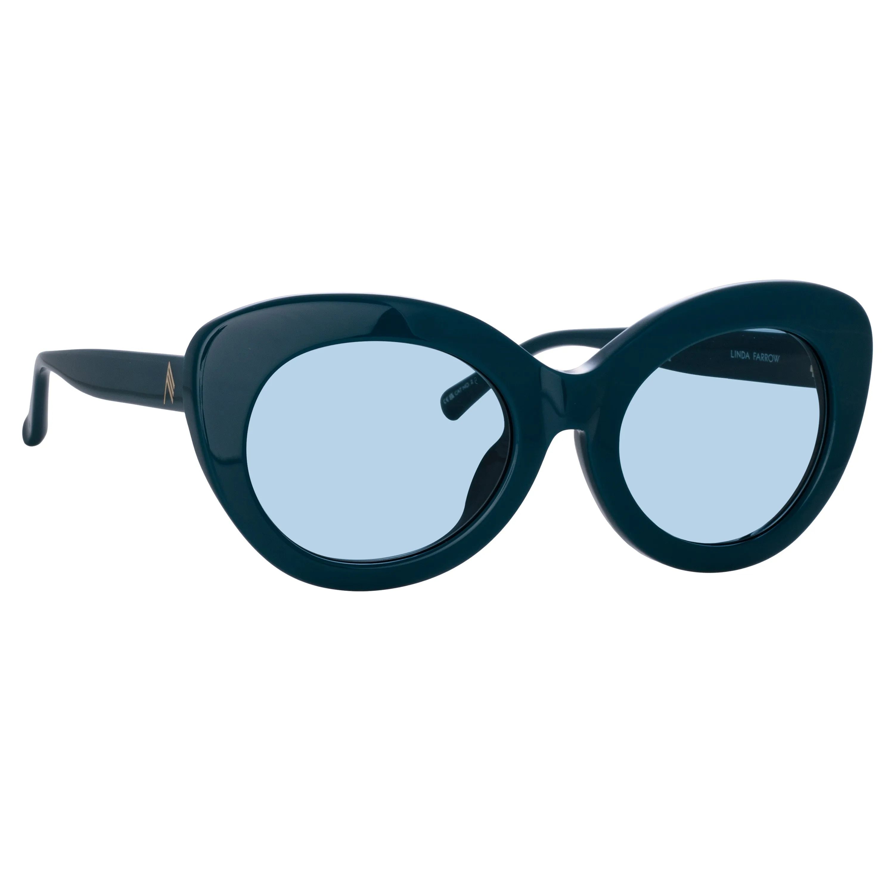 Agnes Cat Eye Sunglasses in Turquoise sold by Linda Farrow