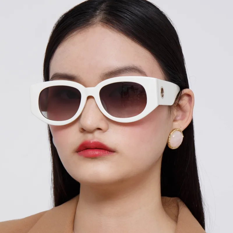 Debbie D-Frame Sunglasses in White sold by Linda Farrow