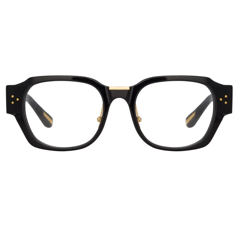 Ramon Rectangular Optical Frame in Black sold by Linda Farrow