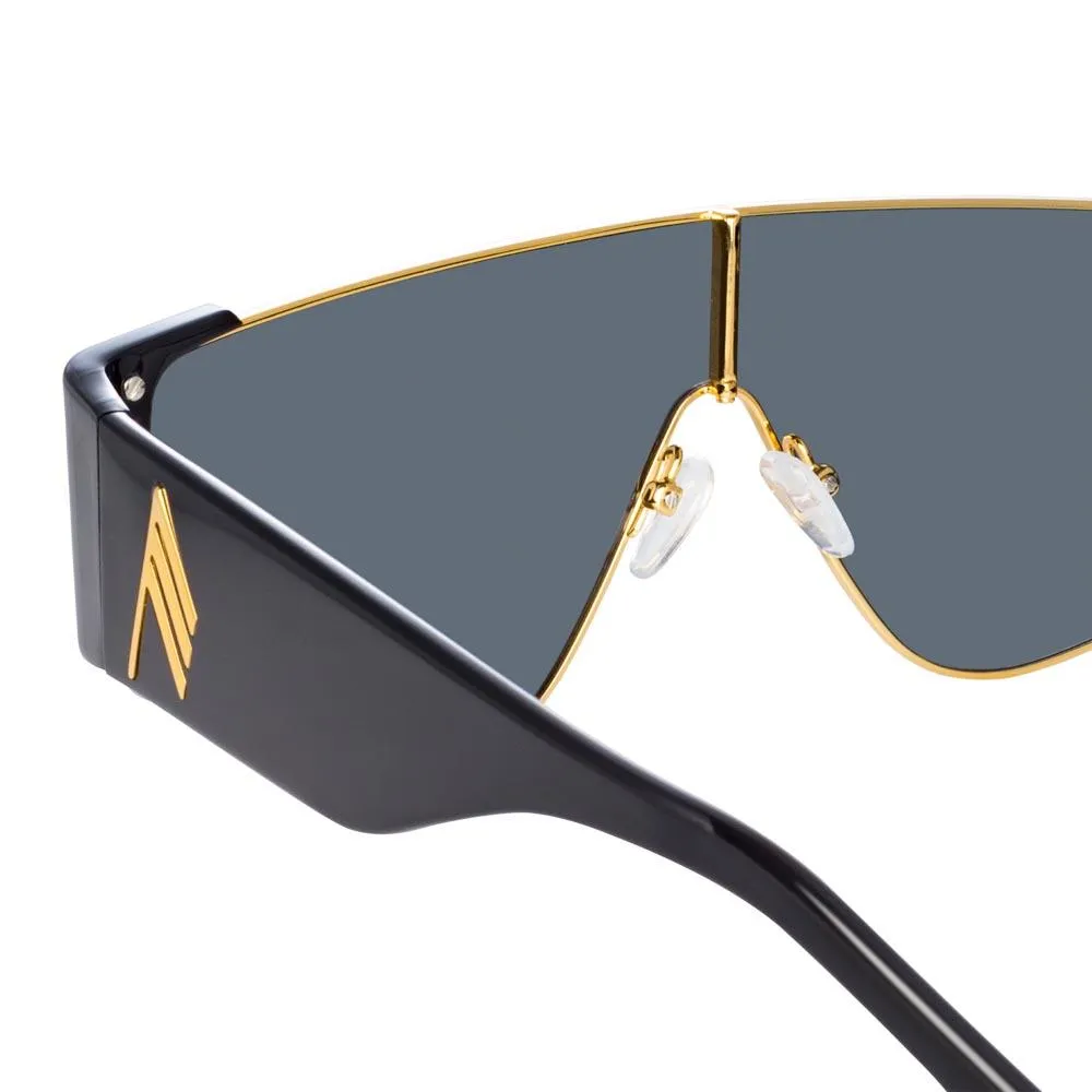 The Attico Carlijn Shield Sunglasses in Black sold by Linda Farrow product image thumbnail 5