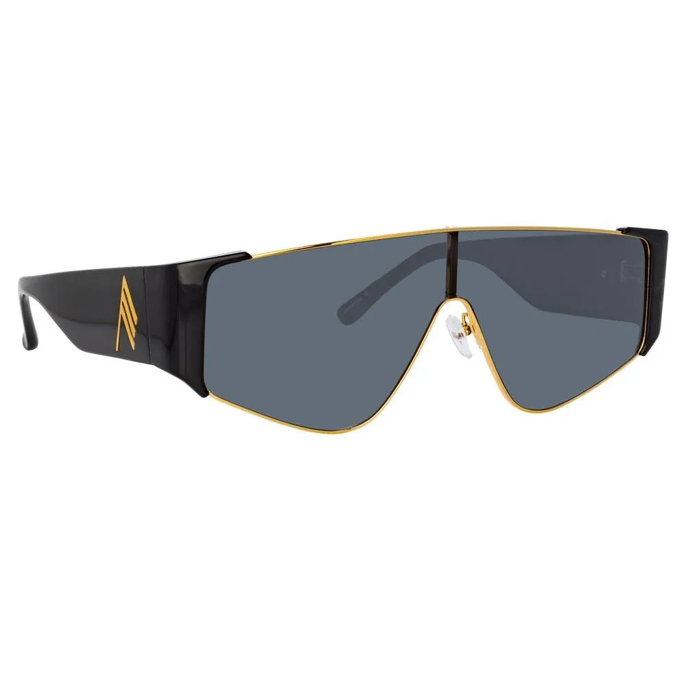 The Attico Carlijn Shield Sunglasses in Black sold by Linda Farrow product image thumbnail 3