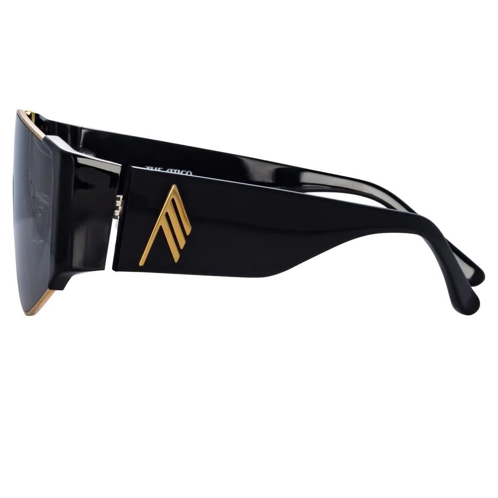 The Attico Carlijn Shield Sunglasses in Black sold by Linda Farrow product image thumbnail 4