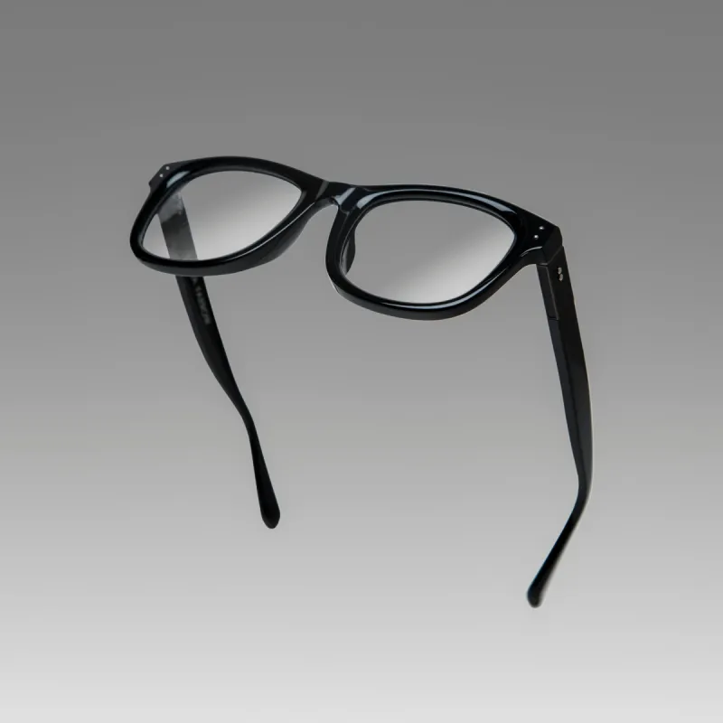 Edson Optical D-Frame in Black and Nickel sold by Linda Farrow