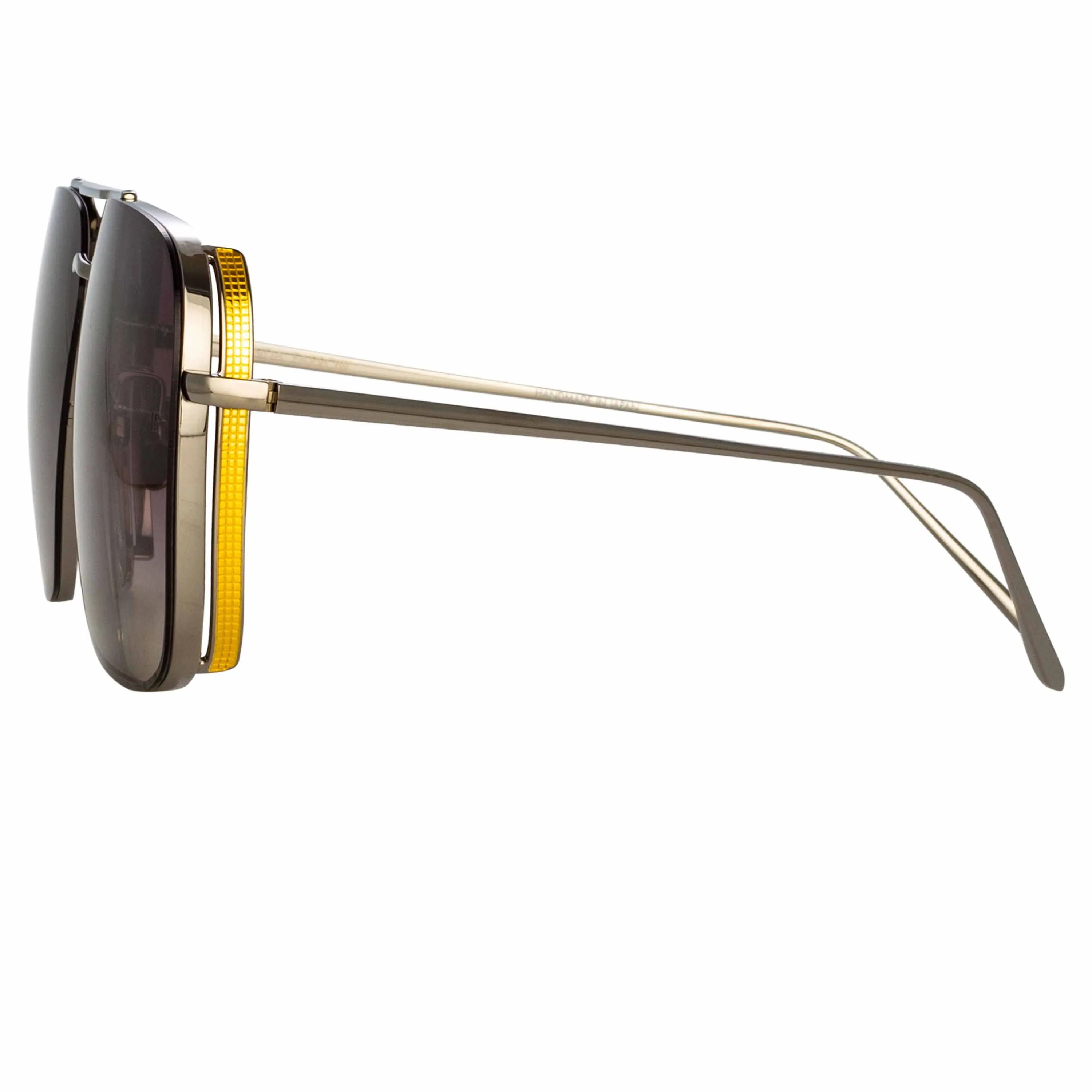 The Asher | Aviator Sunglasses in White Gold Frame (C2) sold by Linda Farrow product image thumbnail 4