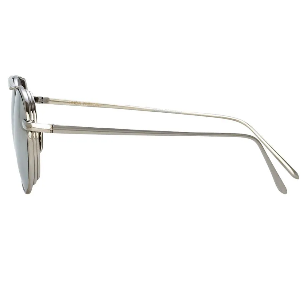 Lou Oval Sunglasses in White Gold sold by Linda Farrow product image thumbnail 4