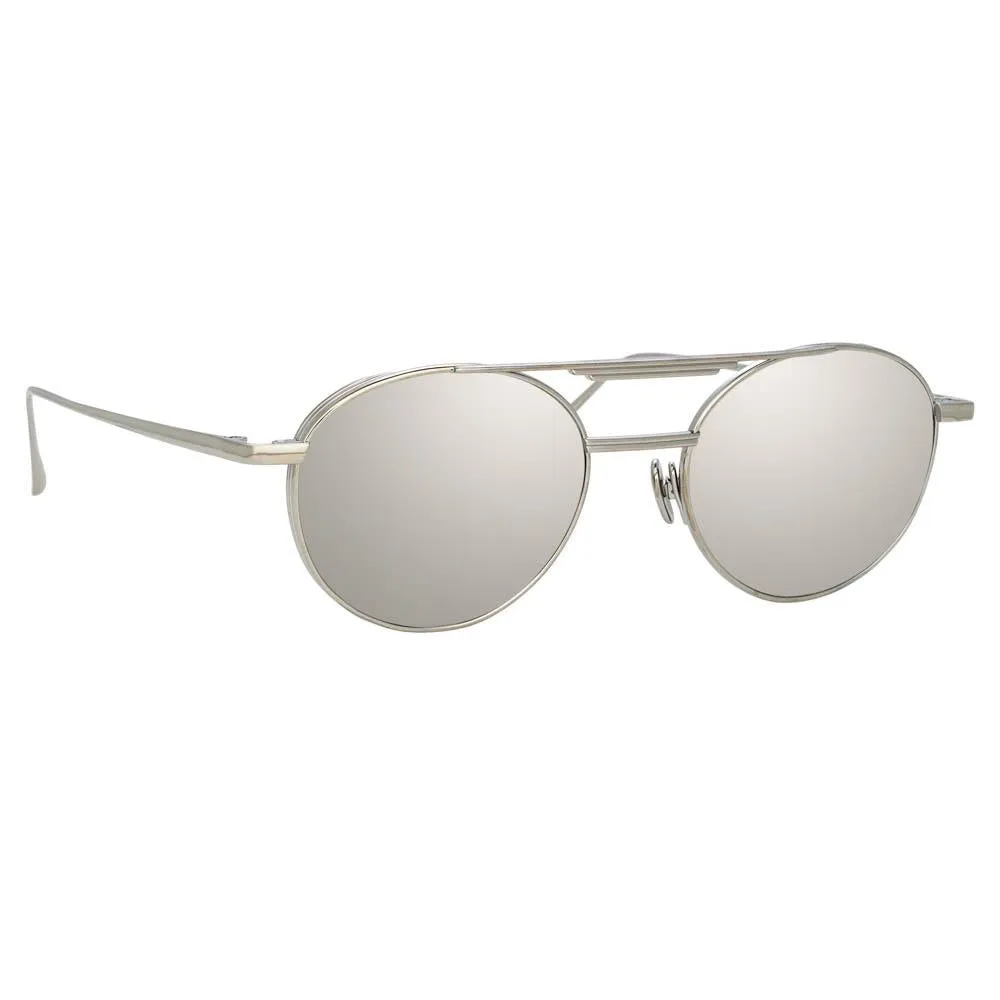 Lou Oval Sunglasses in White Gold sold by Linda Farrow product image thumbnail 3