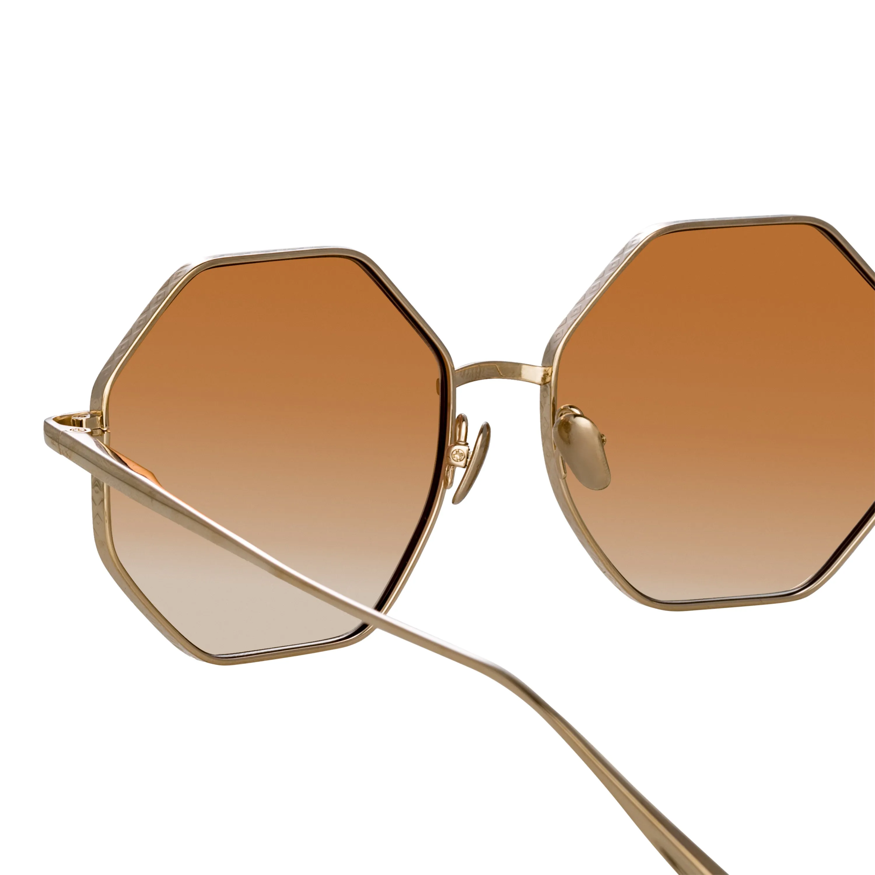 Lianas Hexagon Sunglasses in Light Gold sold by Linda Farrow product image thumbnail 4