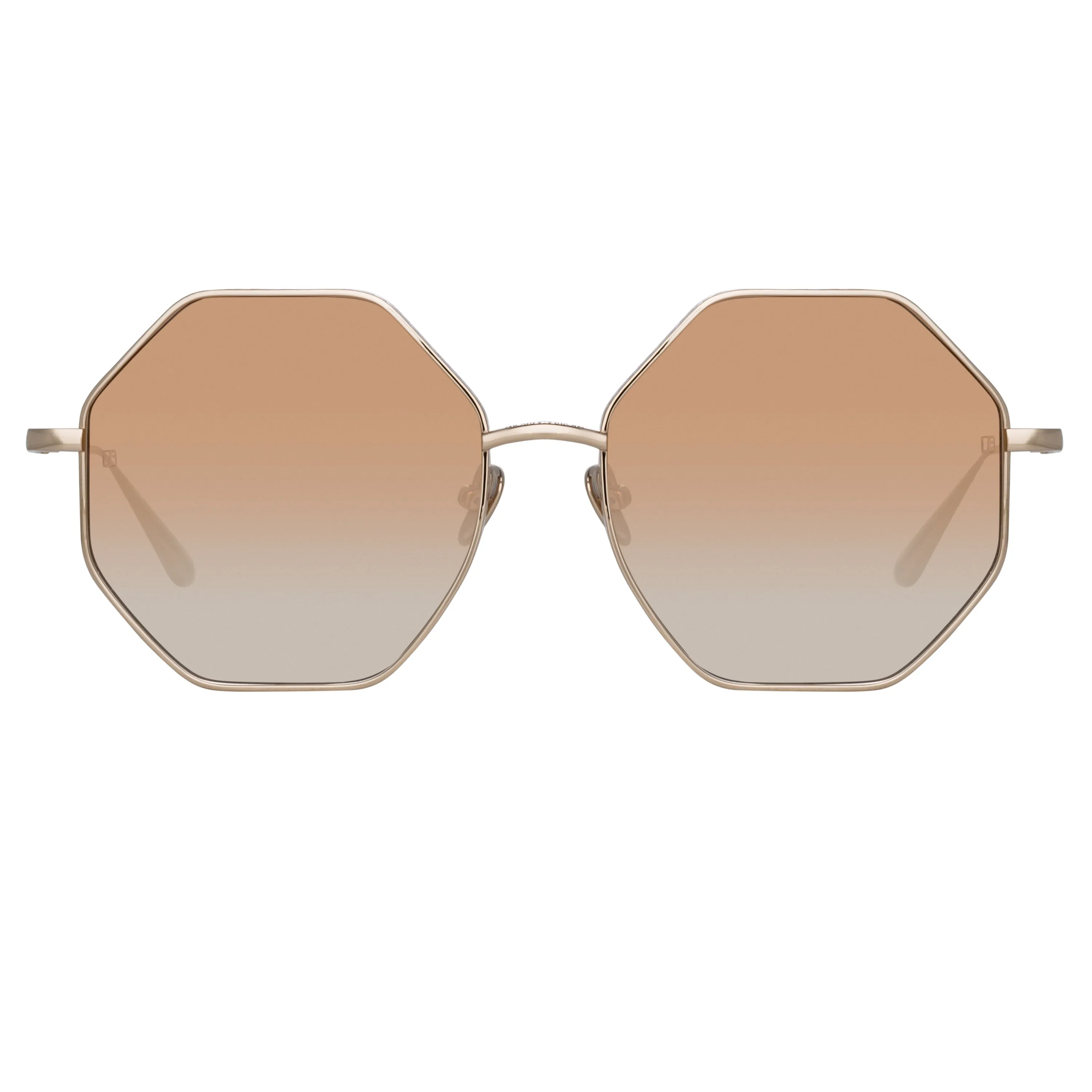 Lianas Hexagon Sunglasses in Light Gold sold by Linda Farrow