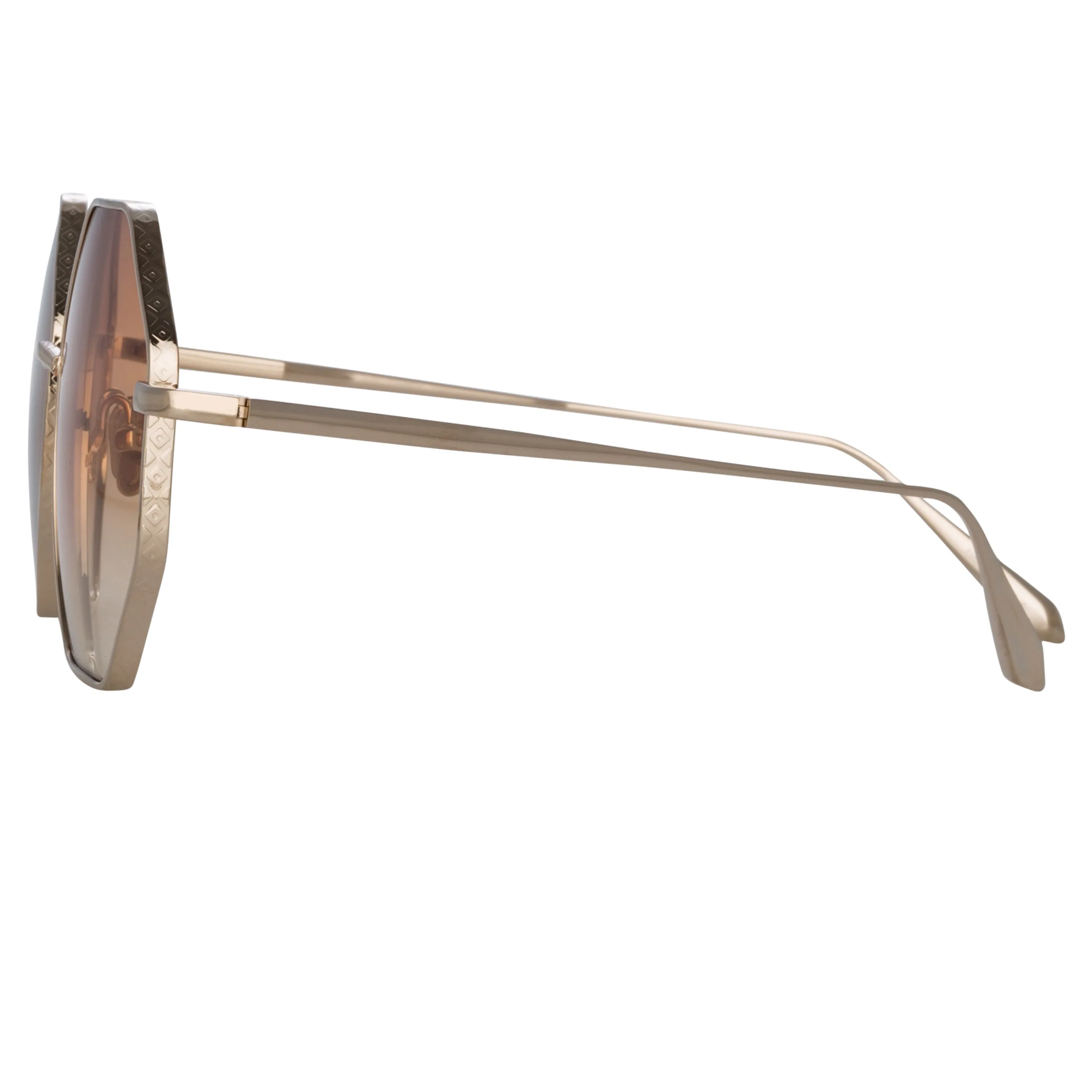 Lianas Hexagon Sunglasses in Light Gold sold by Linda Farrow product image thumbnail 3