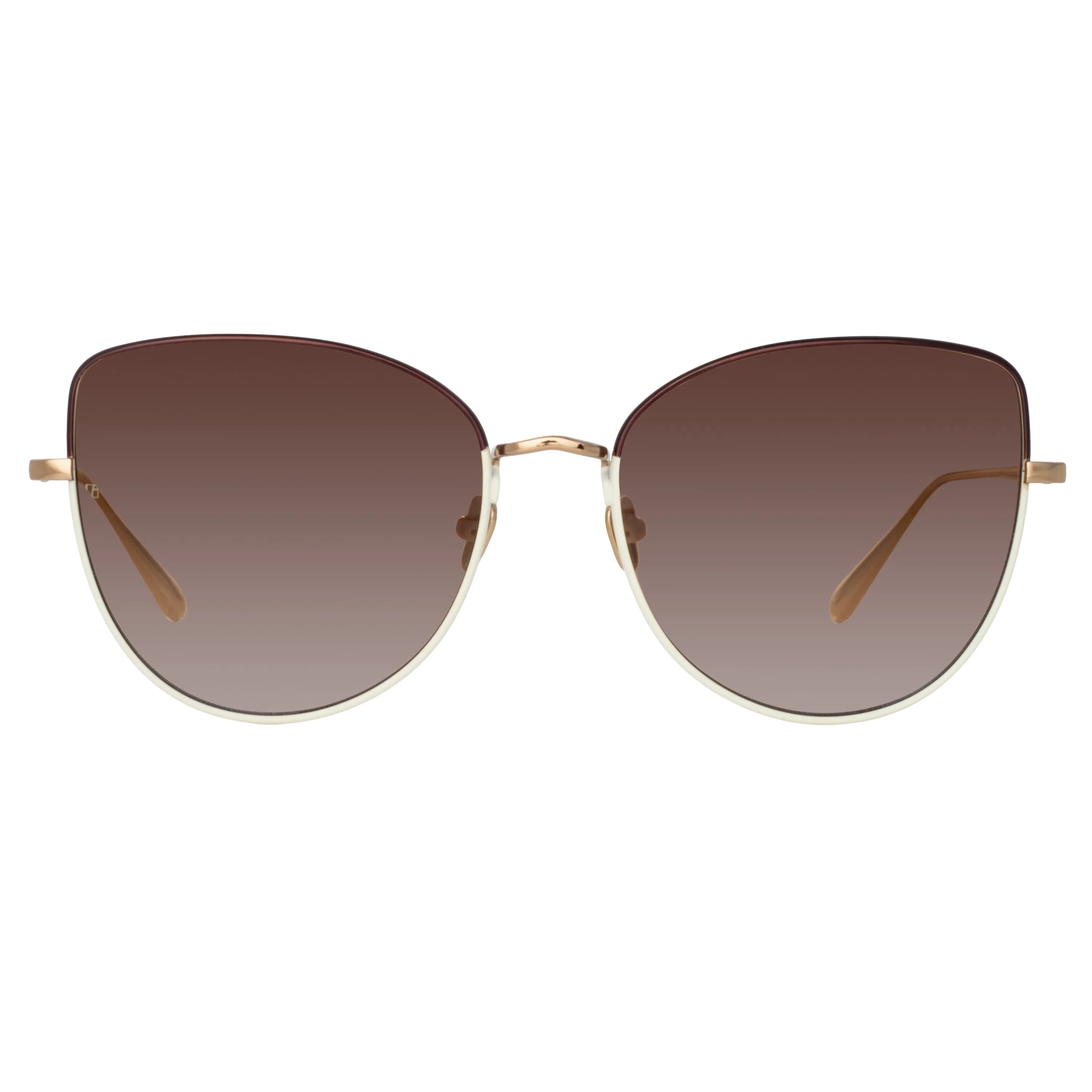Eloise Cat Eye Sunglasses in Mocha and Light Gold sold by Linda Farrow product image thumbnail 2