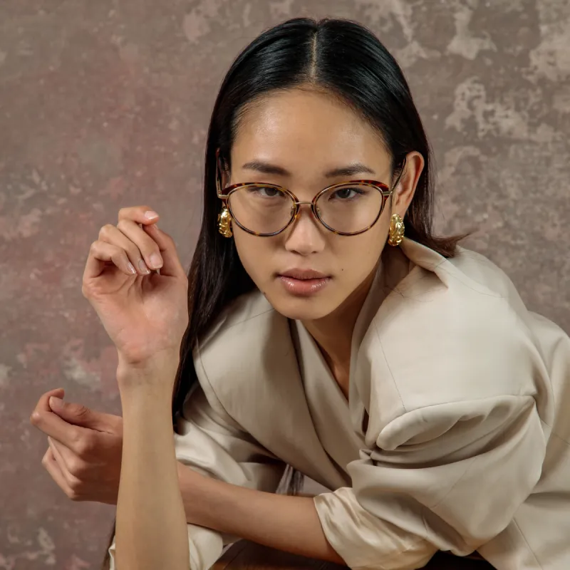 Song Cat Eye Optical Frame in Tortoiseshell sold by Linda Farrow