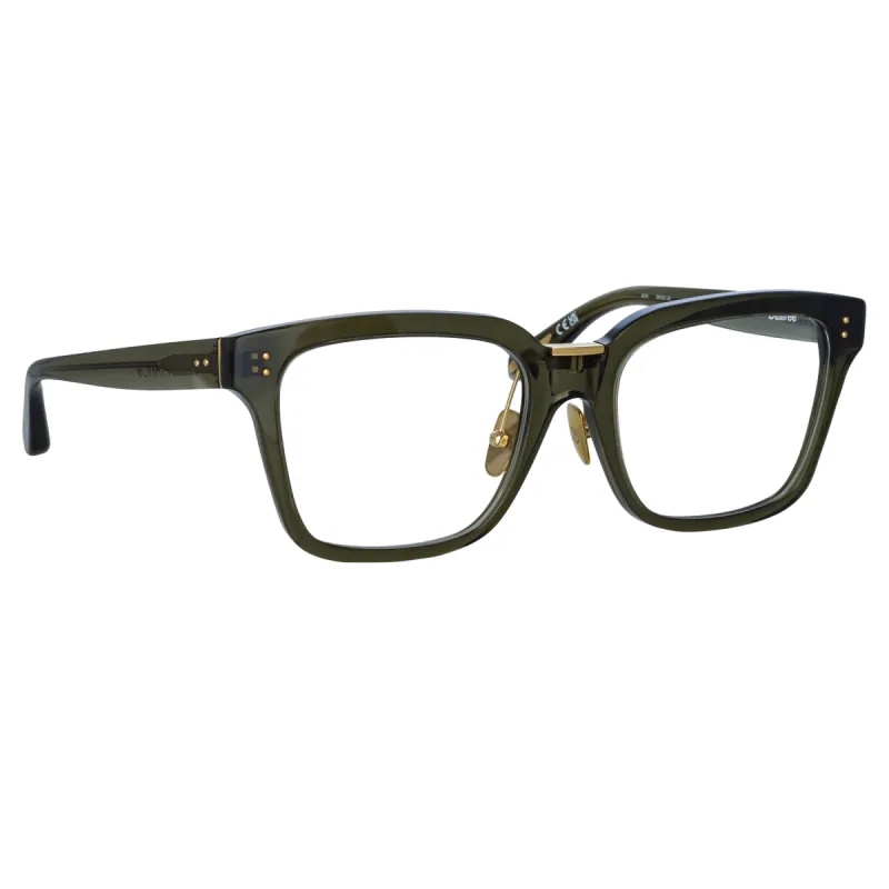 Desiree Optical D-Frame in Green sold by Linda Farrow