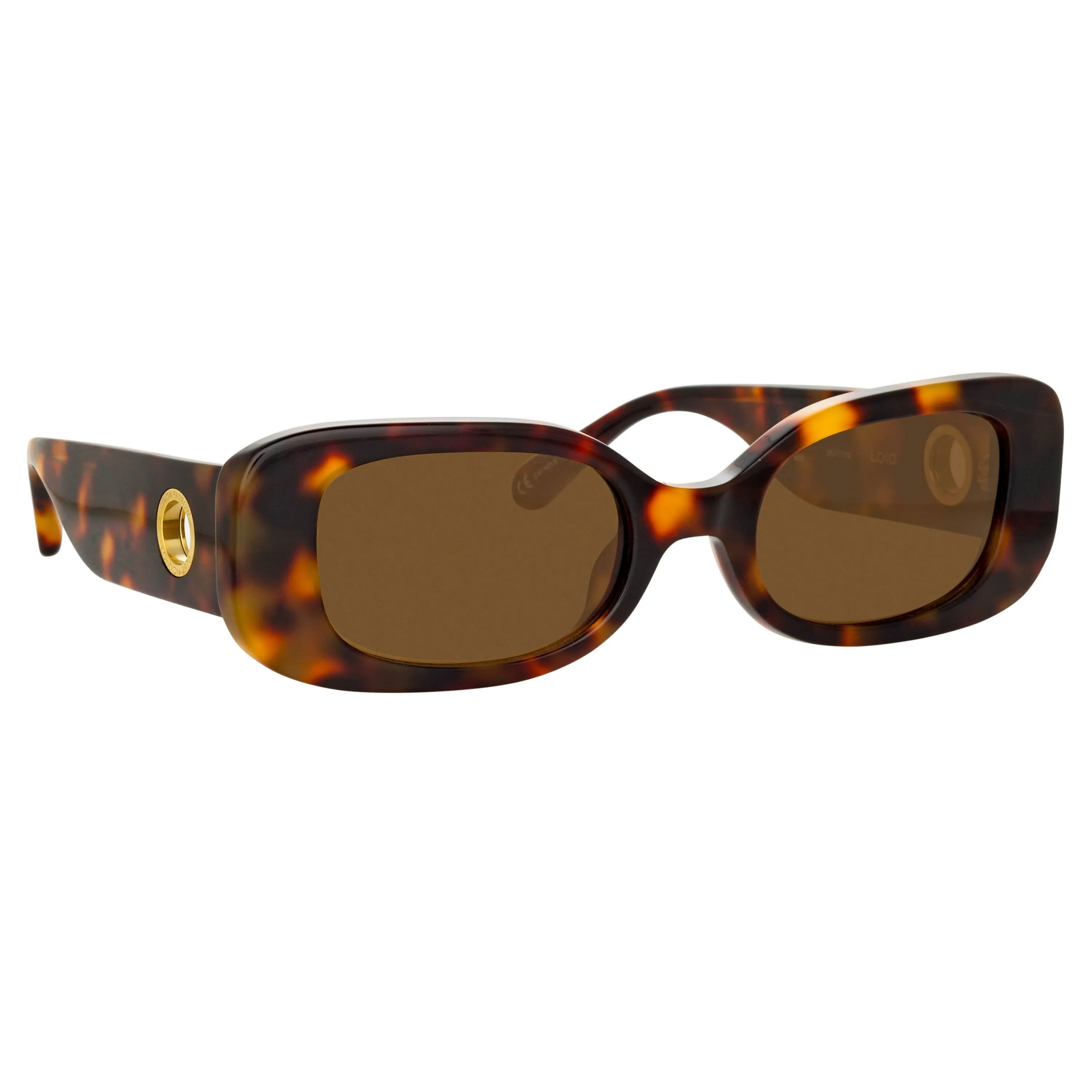 Lola Rectangular Sunglasses in Tortoiseshell sold by Linda Farrow product image thumbnail 3
