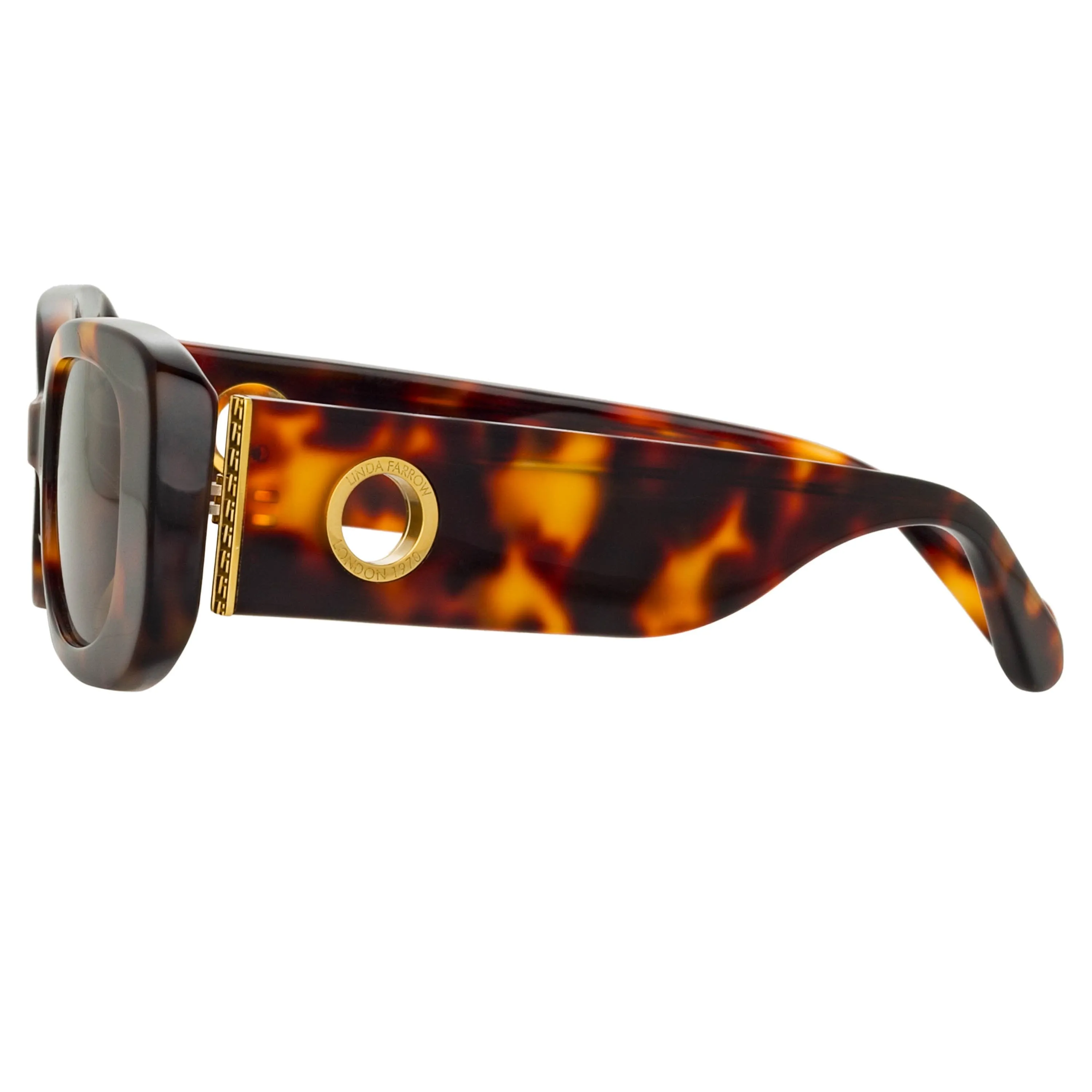 Lola Rectangular Sunglasses in Tortoiseshell sold by Linda Farrow product image thumbnail 4