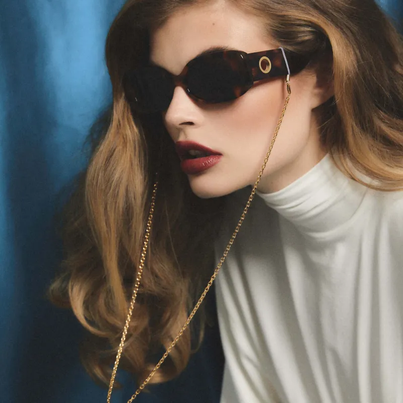 Lola Rectangular Sunglasses in Tortoiseshell sold by Linda Farrow