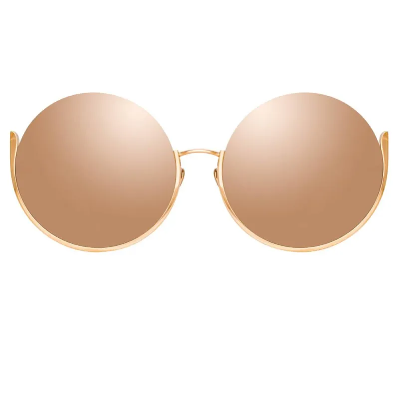 Olivia Round Sunglasses in Rose Gold sold by Linda Farrow
