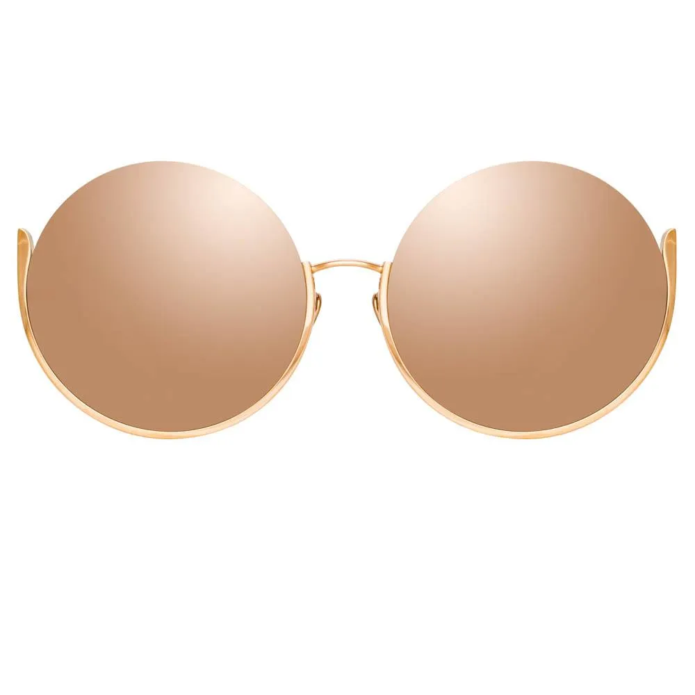 Olivia Round Sunglasses in Rose Gold sold by Linda Farrow