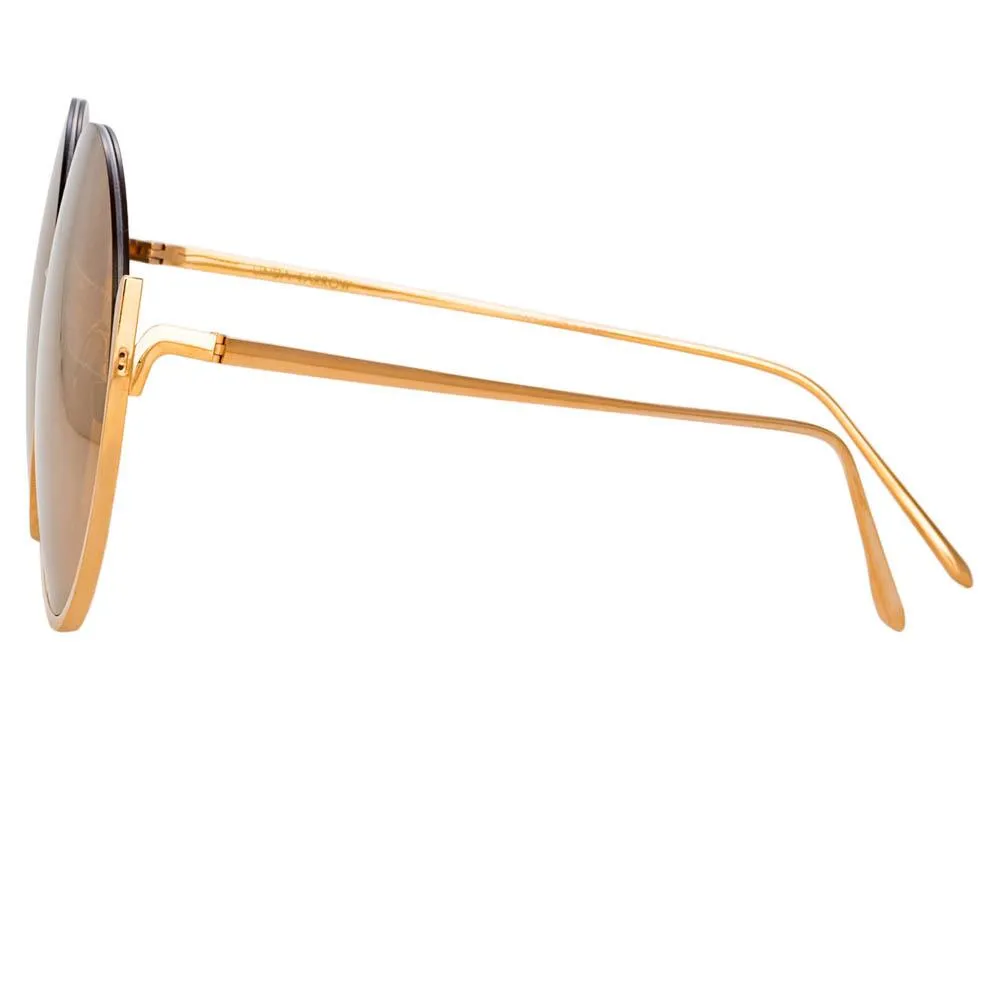 Olivia Round Sunglasses in Rose Gold sold by Linda Farrow product image thumbnail 3
