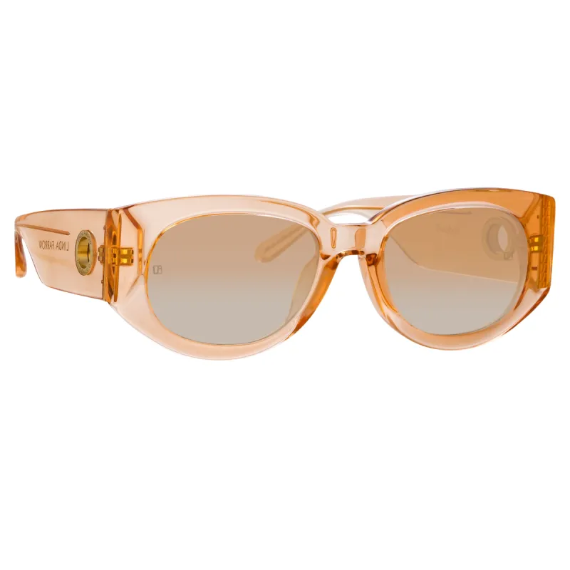 Debbie D-Frame Sunglasses in Peach sold by Linda Farrow