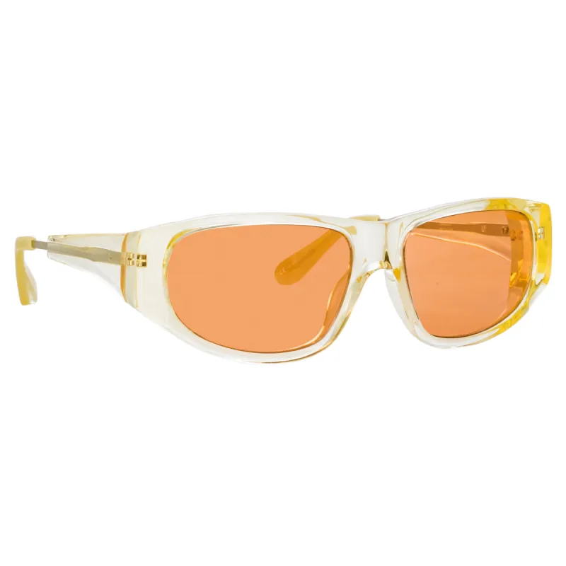 Dries Van Noten D-Frame Sunglasses in Beige sold by Linda Farrow