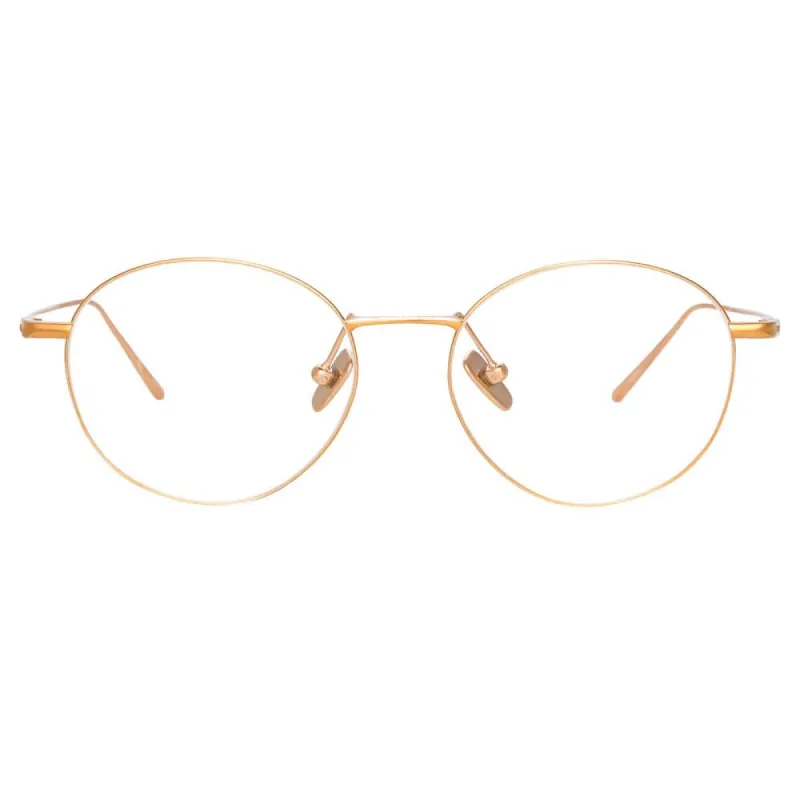 Mayne Oval Optical A Frame in Rose Gold sold by Linda Farrow