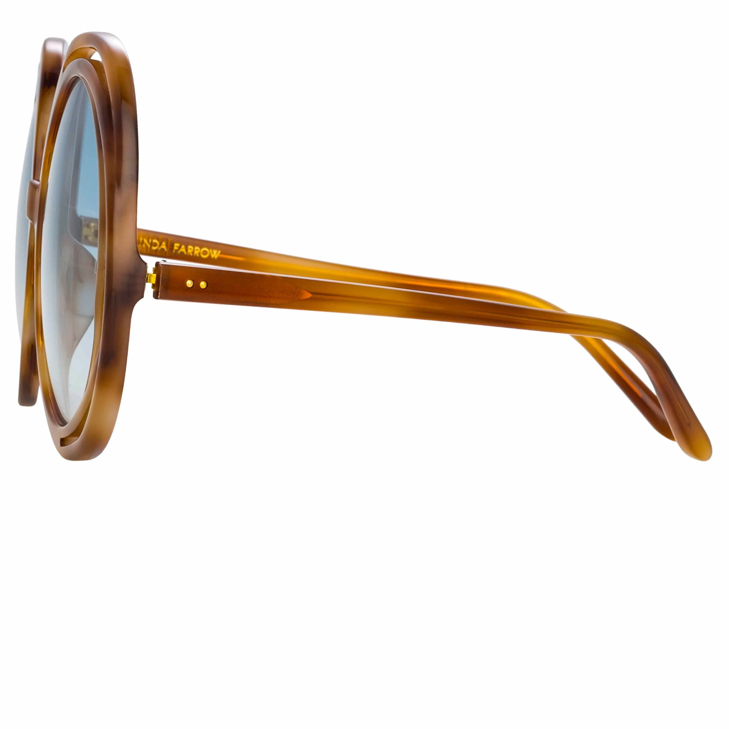 Ellen Round Sunglasses in Horn sold by Linda Farrow product image thumbnail 4