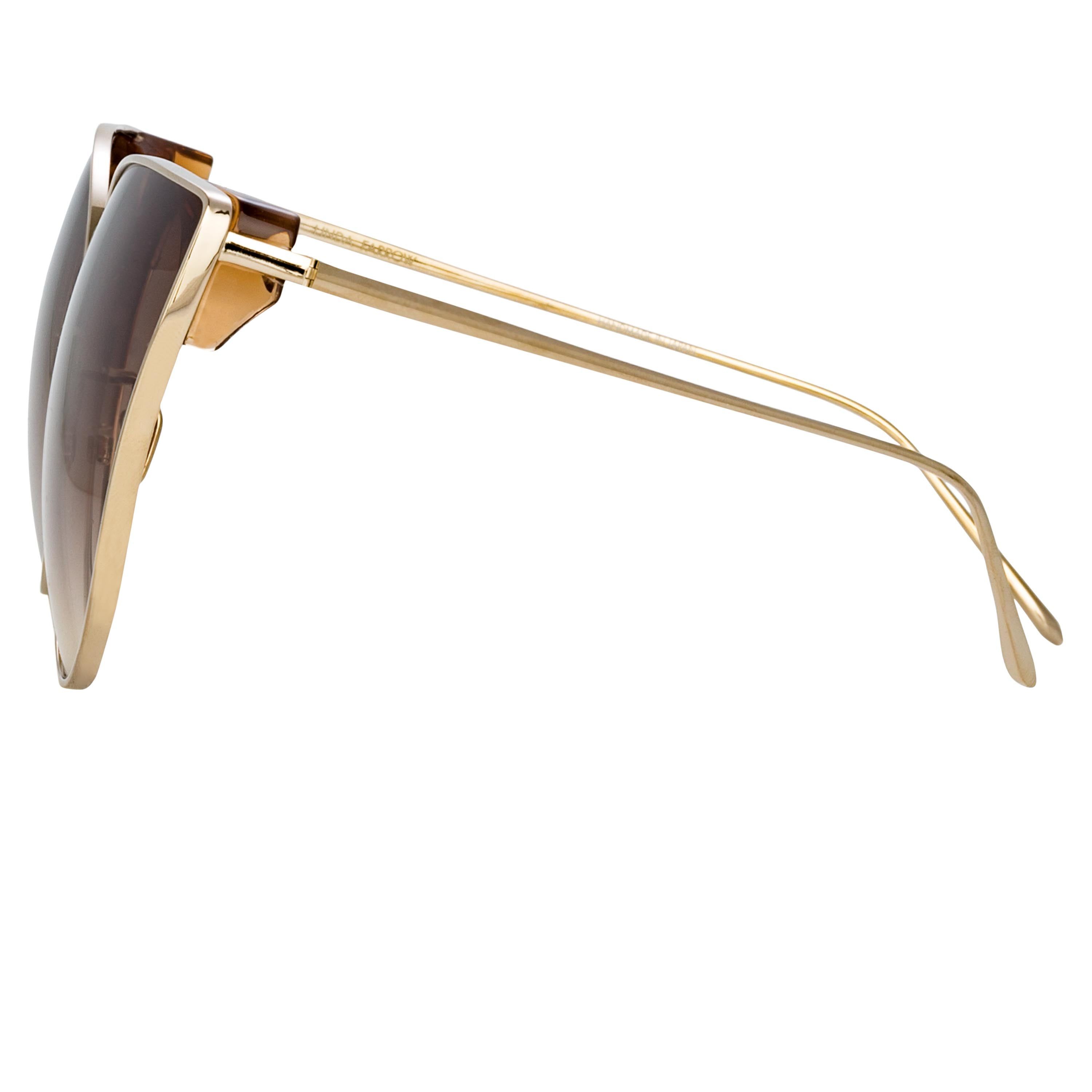 Flyer Cat Eye Sunglasses in Yellow Gold sold by Linda Farrow product image thumbnail 3