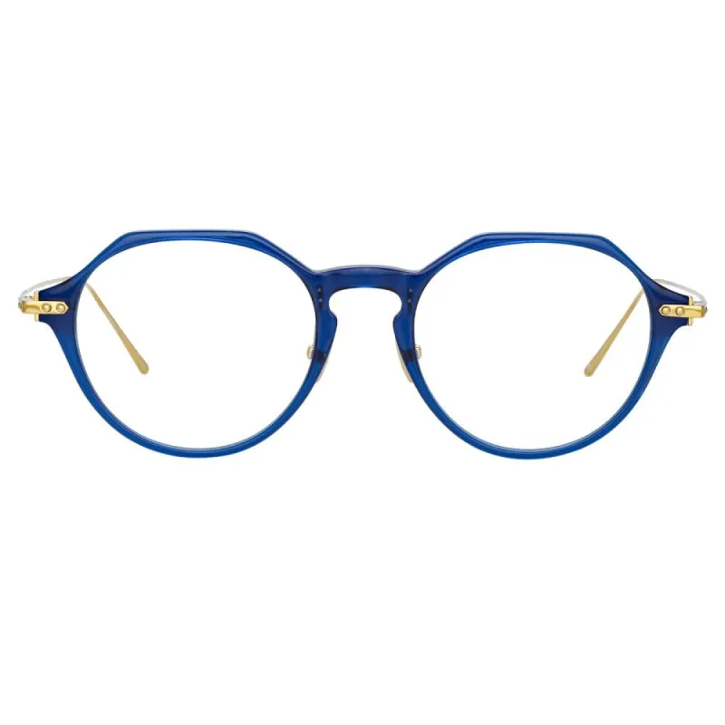 Wren Oval Optical A Frame in Blue sold by Linda Farrow