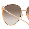 Joanna Oversized Sunglasses in Rose Gold sold by Linda Farrow