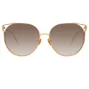 Joanna Oversized Sunglasses in Rose Gold sold by Linda Farrow