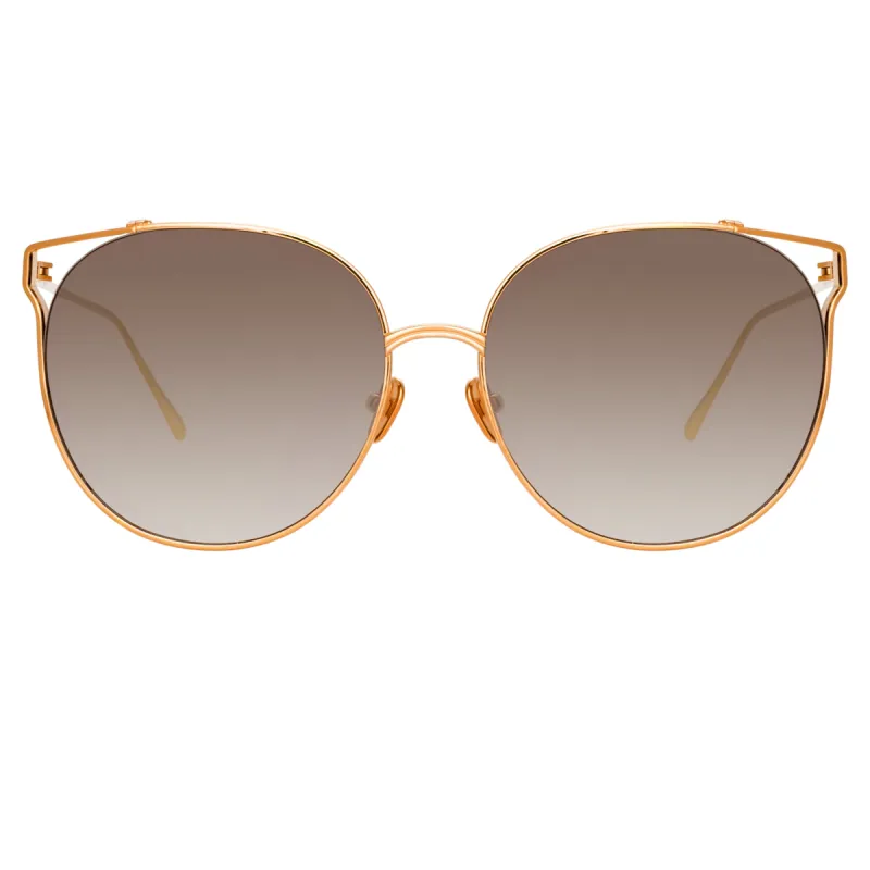 Joanna Oversized Sunglasses in Rose Gold sold by Linda Farrow