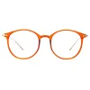 Men's Gray Oval Optical Frame in Amber sold by Linda Farrow