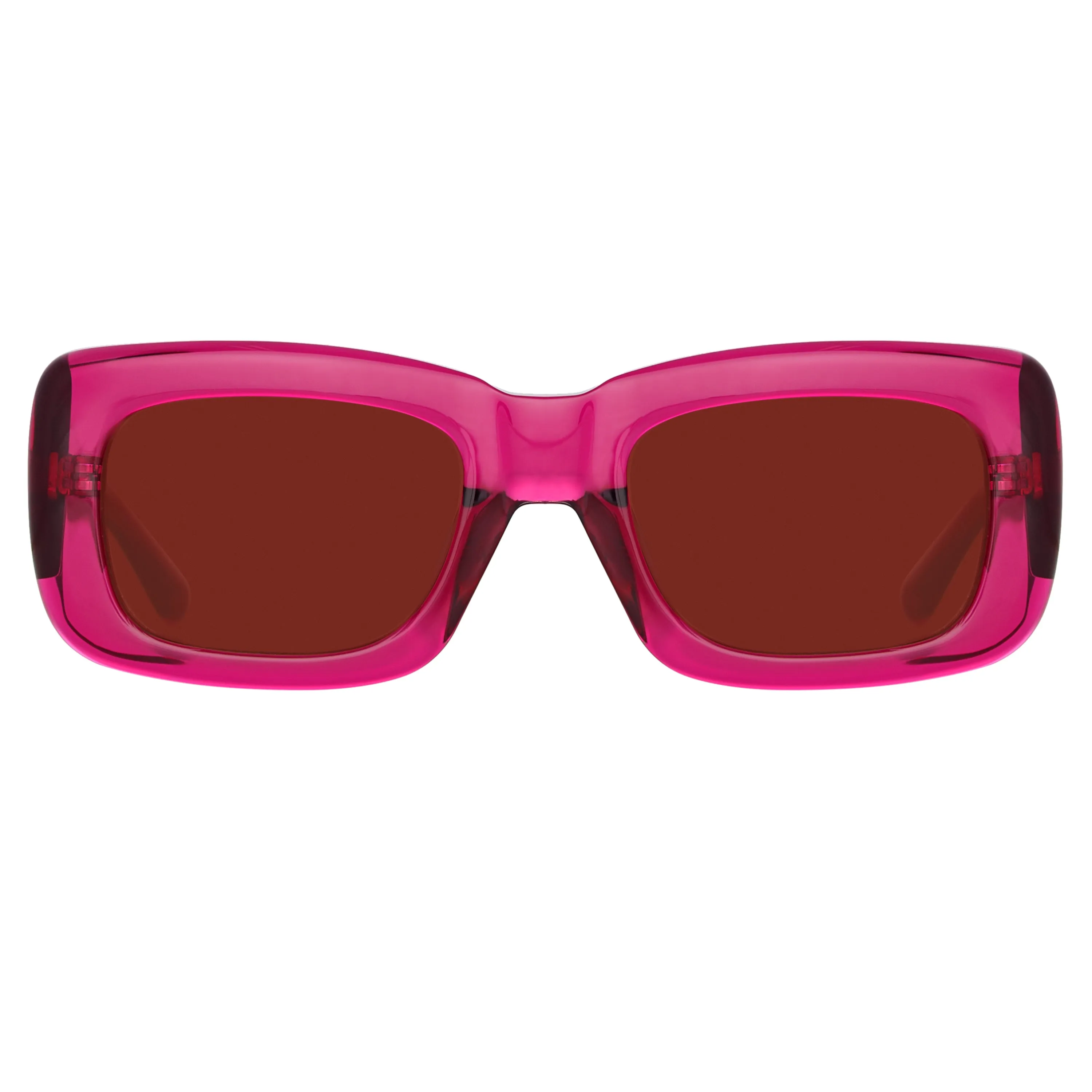 The Attico Marfa Rectangular Sunglasses in Maroon sold by Linda Farrow product image thumbnail 2