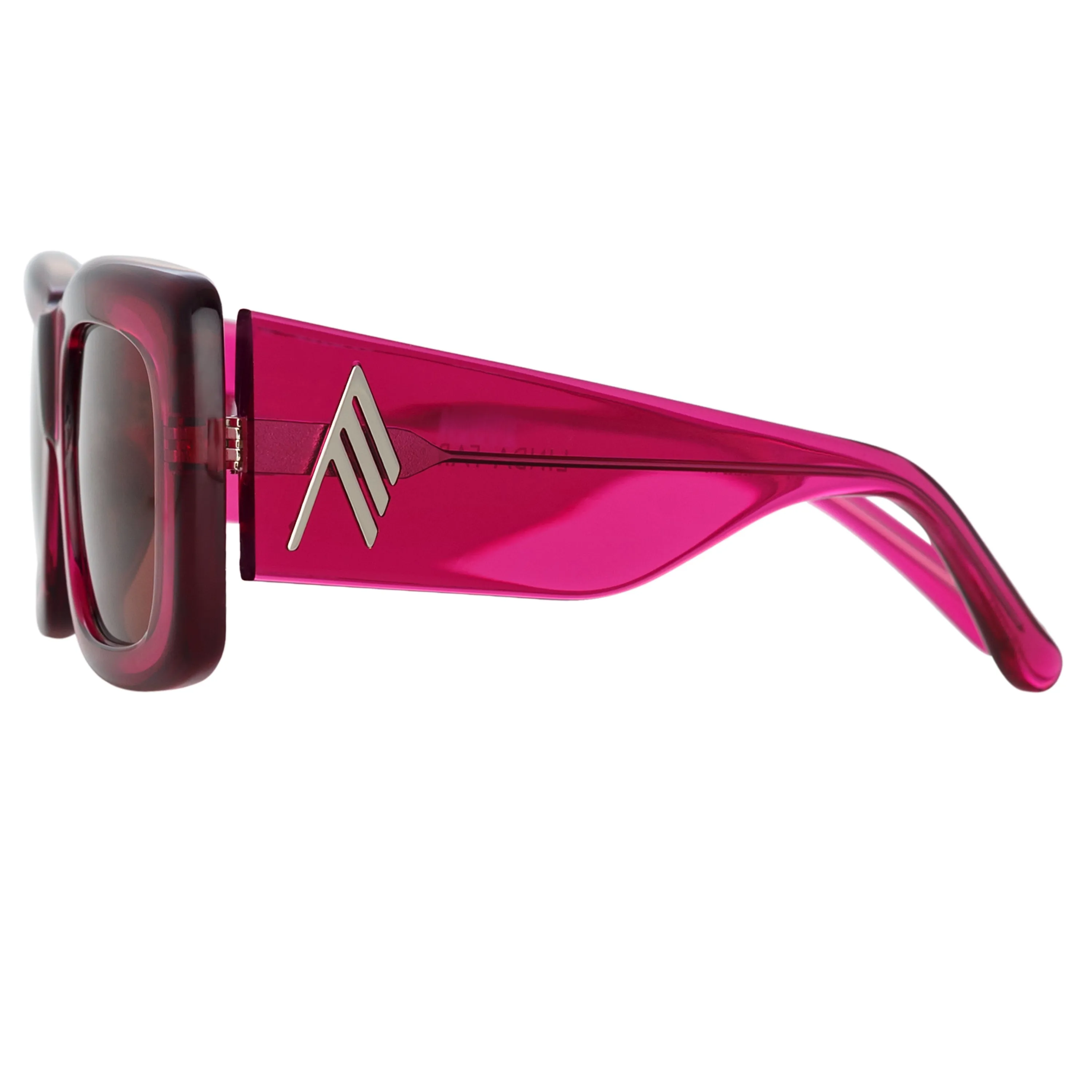 The Attico Marfa Rectangular Sunglasses in Maroon sold by Linda Farrow product image thumbnail 4