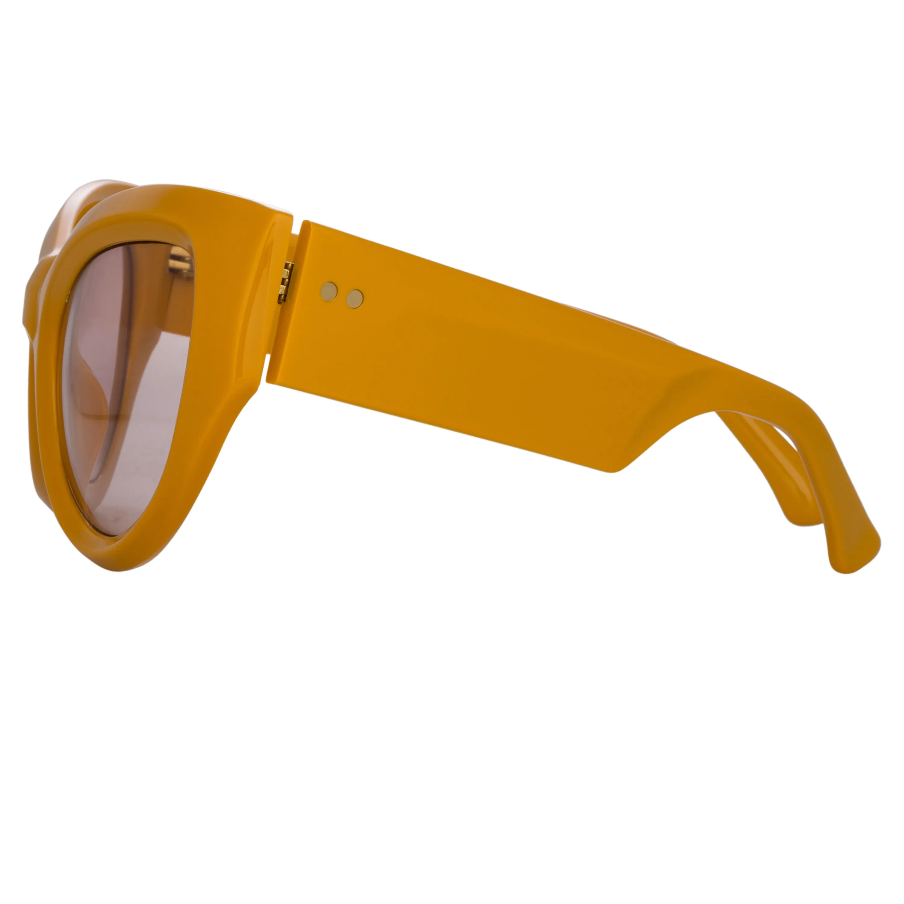 Dries Van Noten Wrap Sunglasses in Yellow sold by Linda Farrow product image thumbnail 3