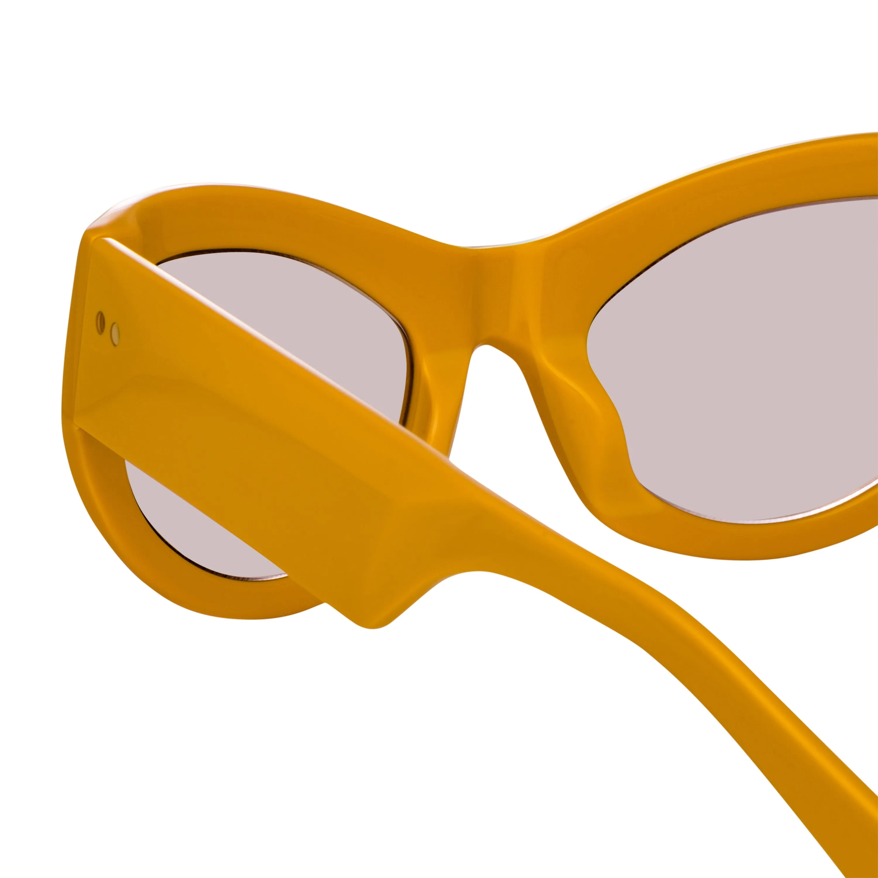 Dries Van Noten Wrap Sunglasses in Yellow sold by Linda Farrow product image thumbnail 4