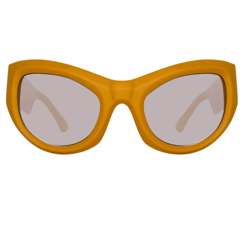 Dries Van Noten Wrap Sunglasses in Yellow made by Dries Van Noten