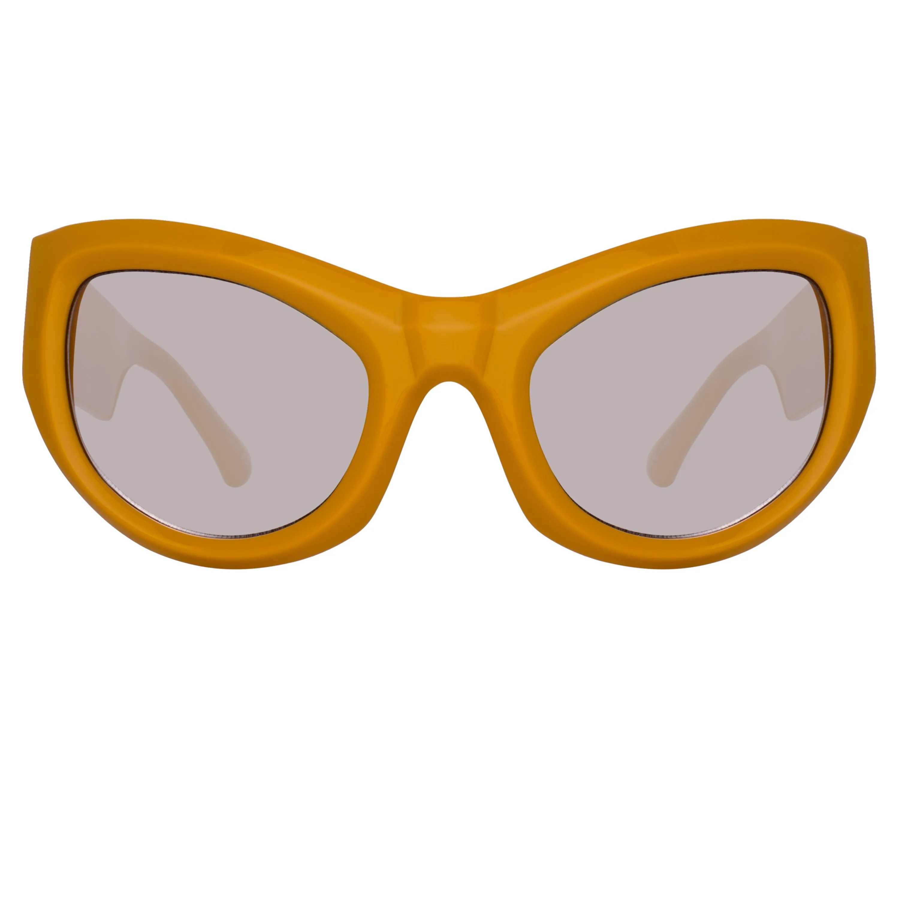 Dries Van Noten Wrap Sunglasses in Yellow sold by Linda Farrow