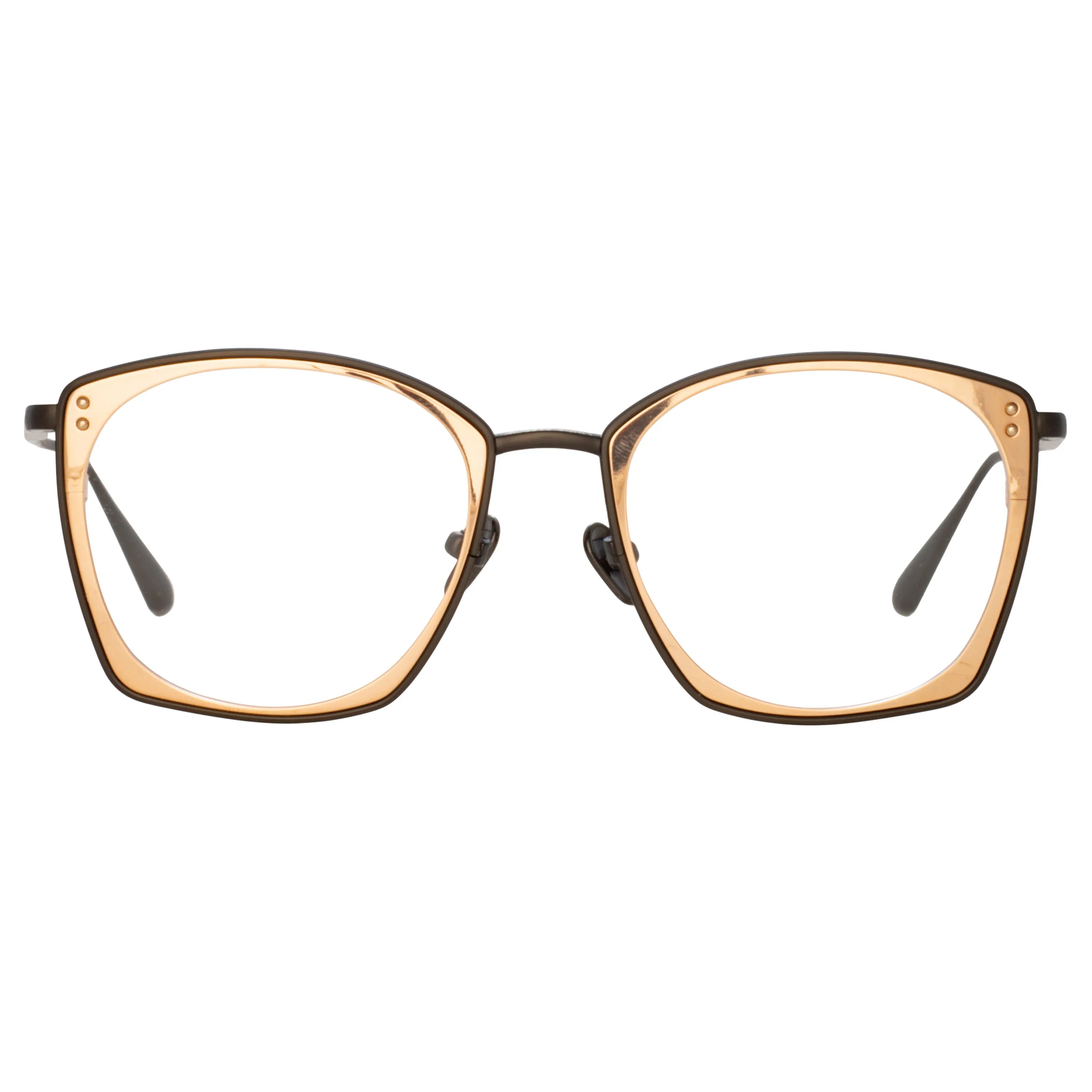 Milo Square Optical Frame in Nickel and Rose Gold sold by Linda Farrow product image thumbnail 2