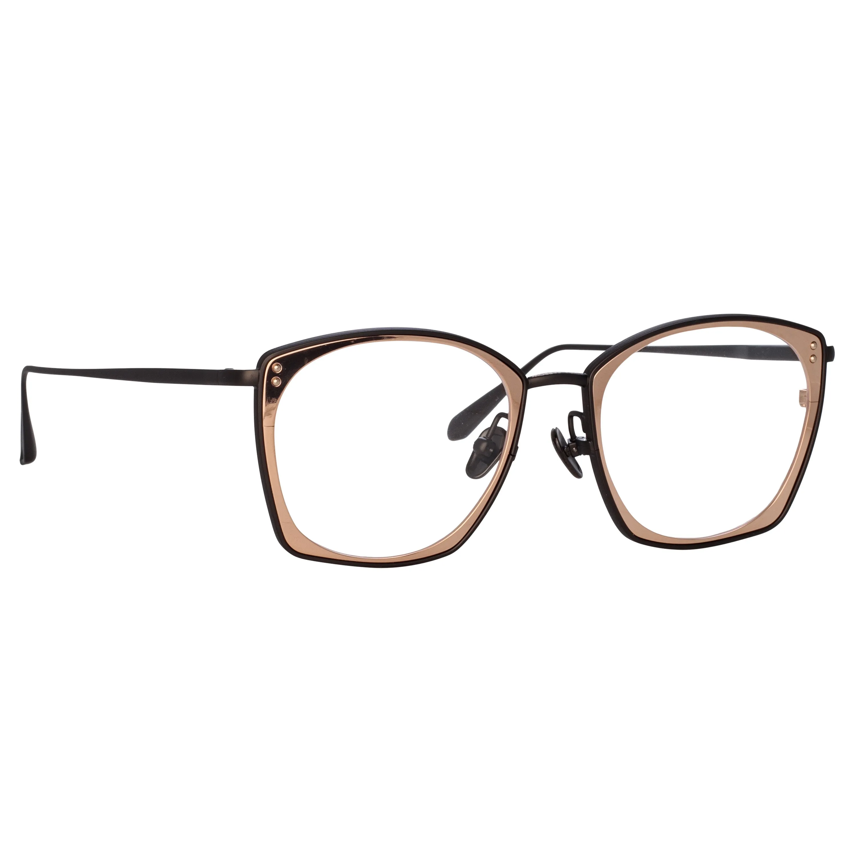 Milo Square Optical Frame in Nickel and Rose Gold sold by Linda Farrow product image thumbnail 3