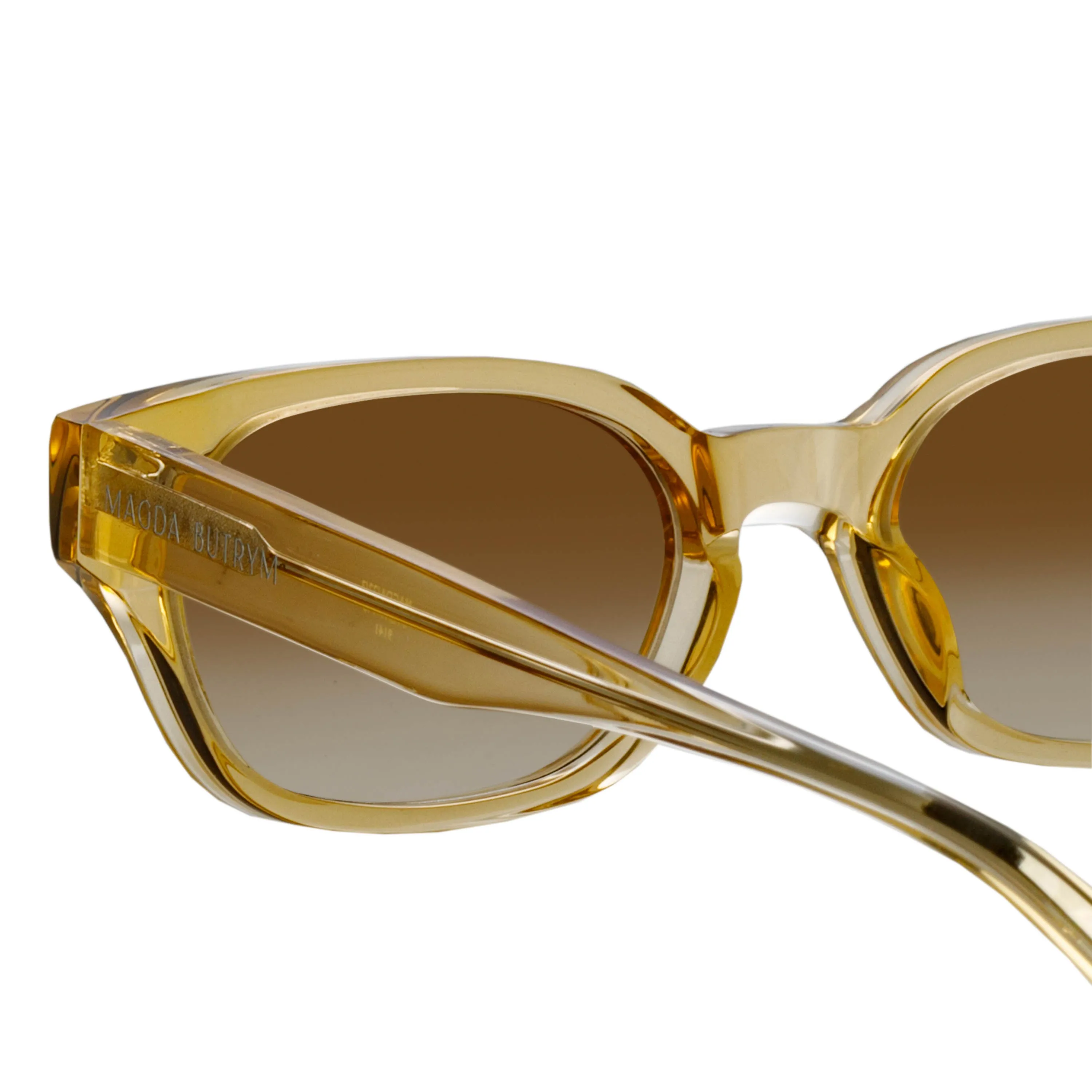 Magda Butrym Medium Cat Eye Sunglasses in Translucent Yellow sold by Linda Farrow product image thumbnail 4